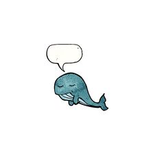 Whale With Speech Bubble Cartoon Stock Photo