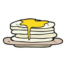 Cartoon Stack Of Pancakes Stock Photo