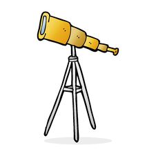 Cartoon Telescope Royalty Free Stock Photos