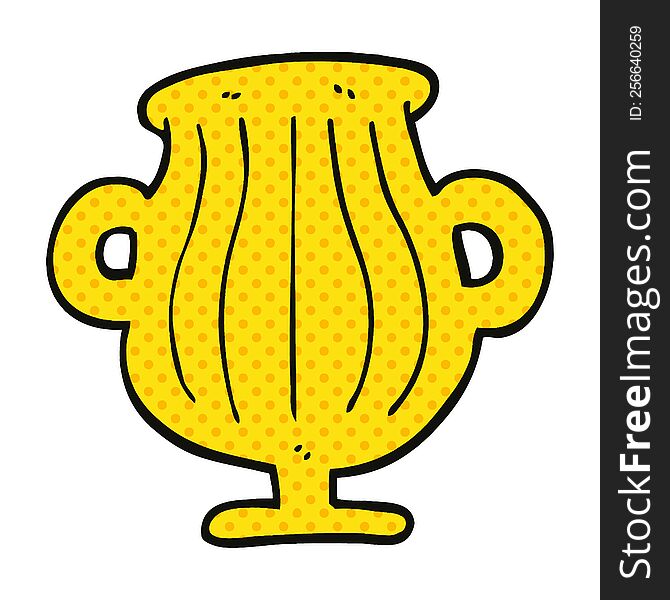 comic book style cartoon of a golden vase