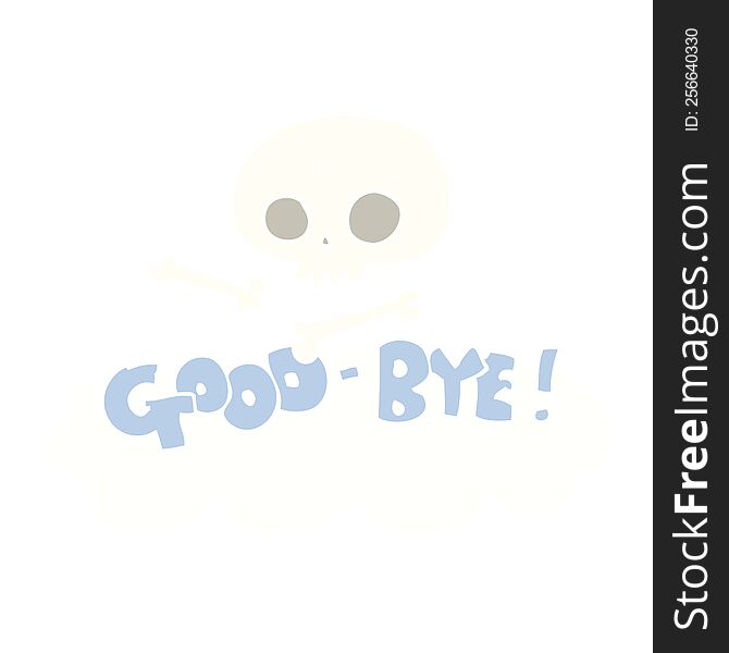 flat color illustration of good-bye symbol. flat color illustration of good-bye symbol