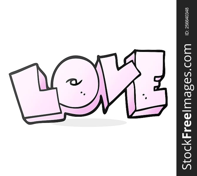 freehand drawn cartoon love sign