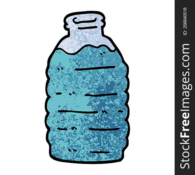 grunge textured illustration cartoon water bottle