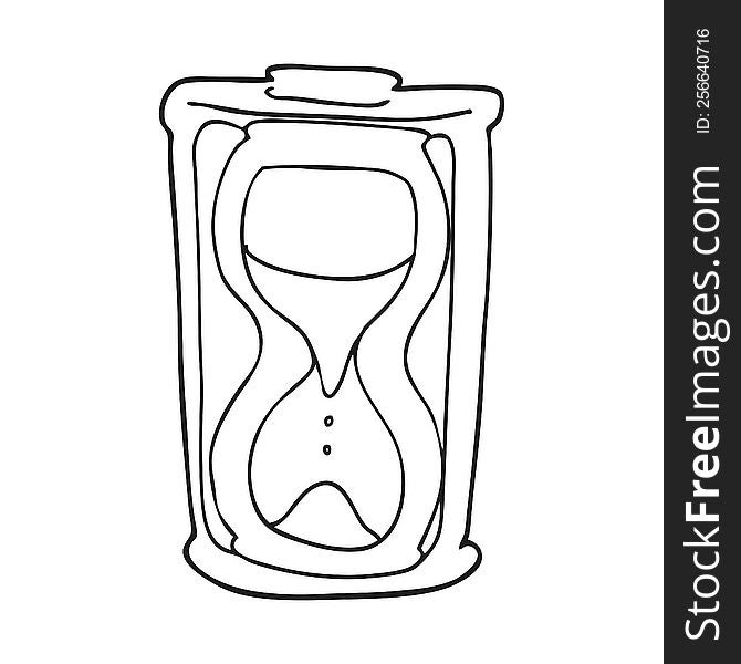 Black And White Cartoon Hourglass