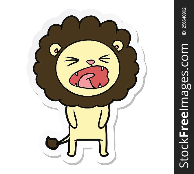 Sticker Of A Cartoon Lion