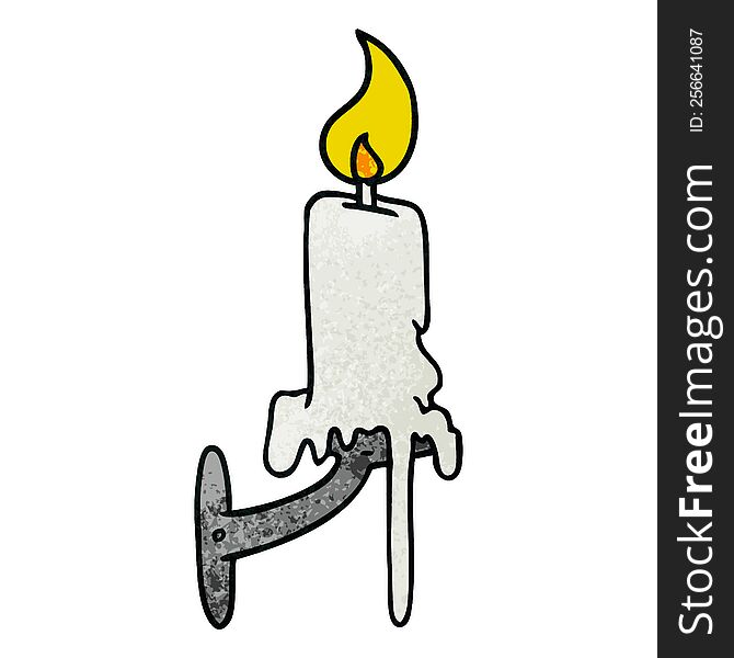 hand drawn textured cartoon doodle of a candle stick