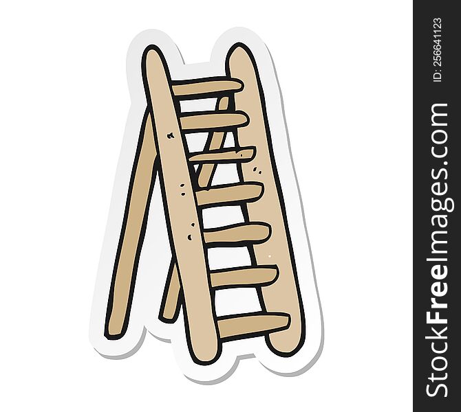 sticker of a cartoon ladder