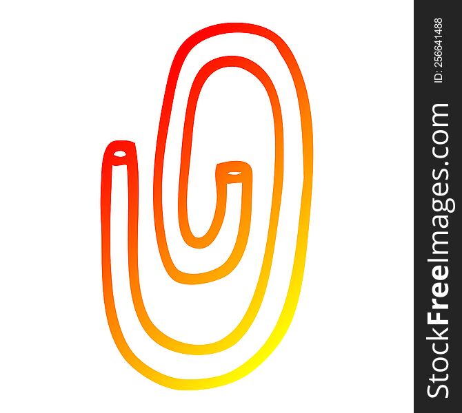 warm gradient line drawing of a cartoon paper clip