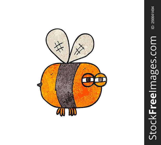Textured Cartoon Angry Bee