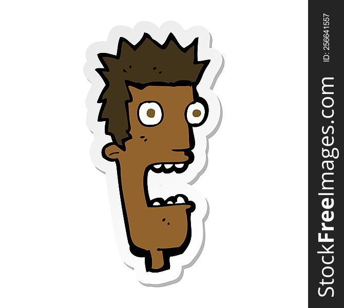 sticker of a cartoon shocked mans face