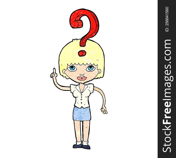 Cartoon Woman Asking Question