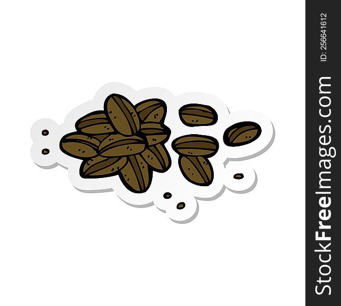 sticker of a cartoon coffee beans