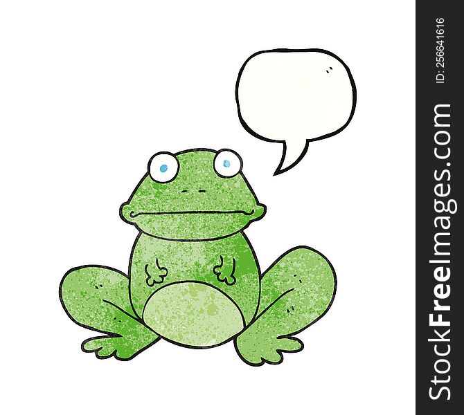 freehand speech bubble textured cartoon frog