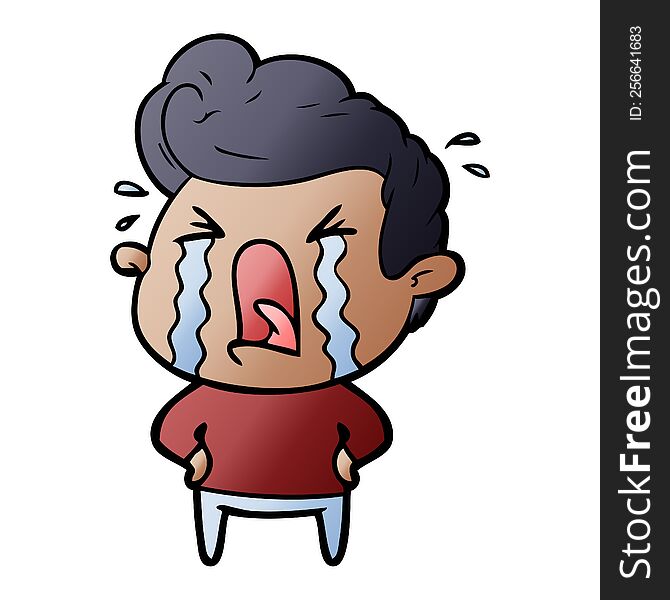 cartoon crying man. cartoon crying man