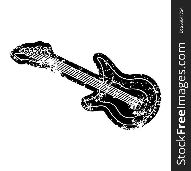 Grunge Icon Drawing Of A Guitar
