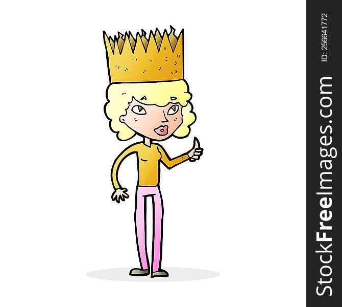 cartoon person wearing crown