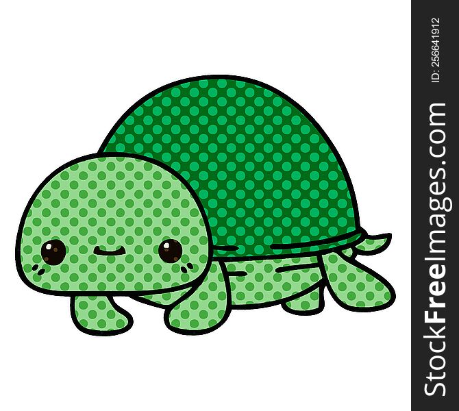 Quirky Comic Book Style Cartoon Turtle