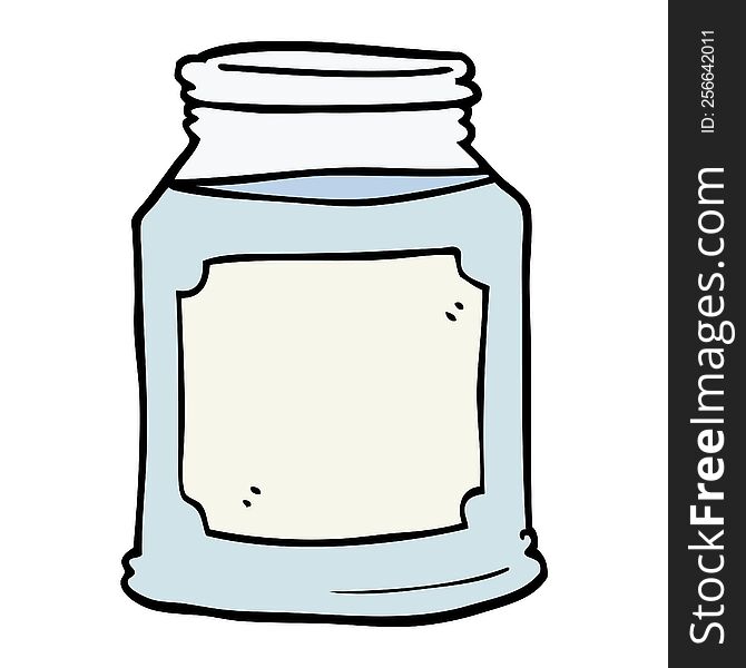 cartoon doodle candle in jar