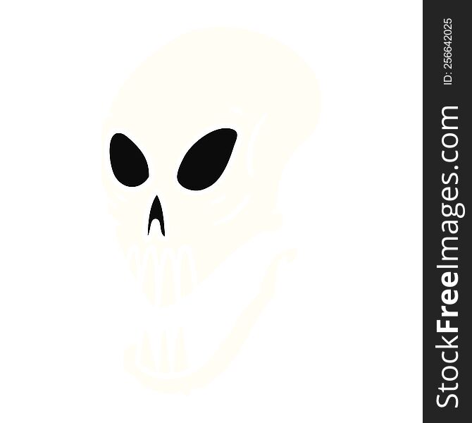 cartoon doodle of a skull head