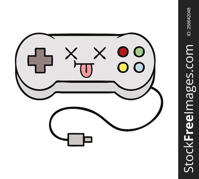 cute cartoon of a game controller. cute cartoon of a game controller