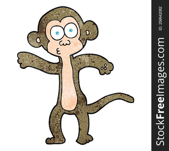 freehand textured cartoon monkey