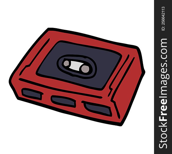 cartoon doodle retro tape cassette