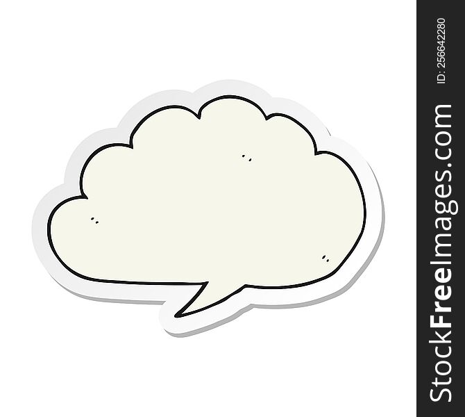 Sticker Of A Carton Cloud Speech Bubble
