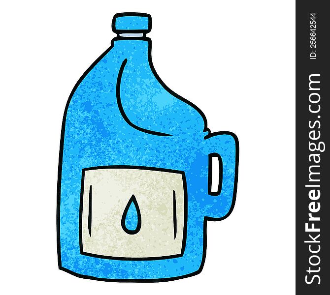 textured cartoon doodle of a large drinking bottle