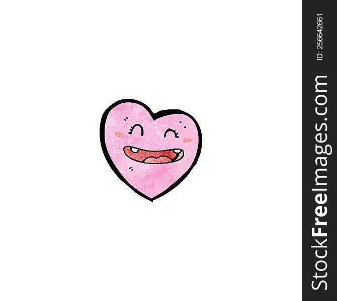 Funny Pink Heart Cartoon Character