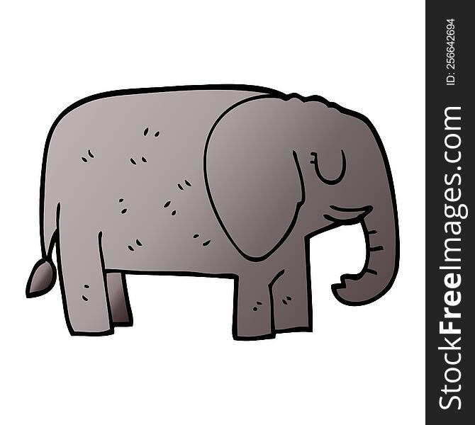 cartoon doodle elephant standing still