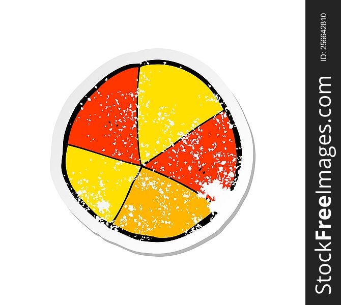 retro distressed sticker of a cartoon ball