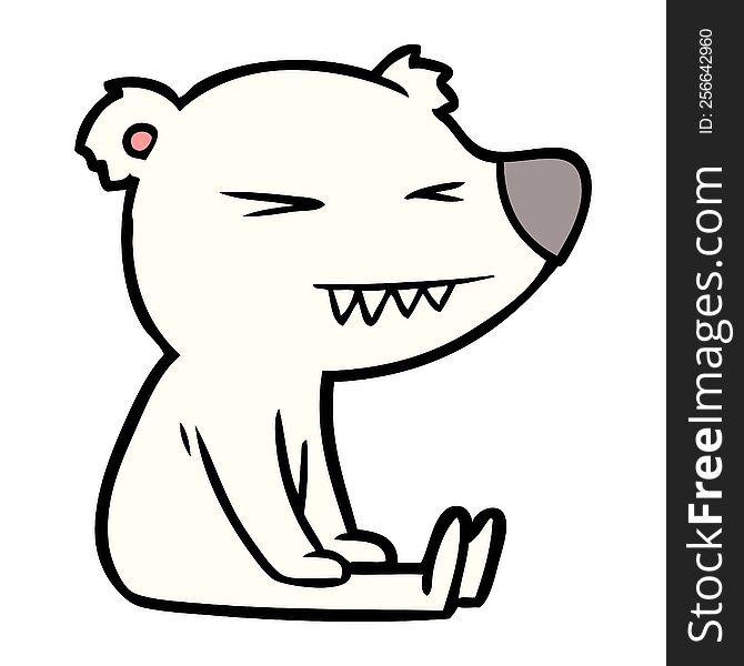 angry polar bear cartoon. angry polar bear cartoon