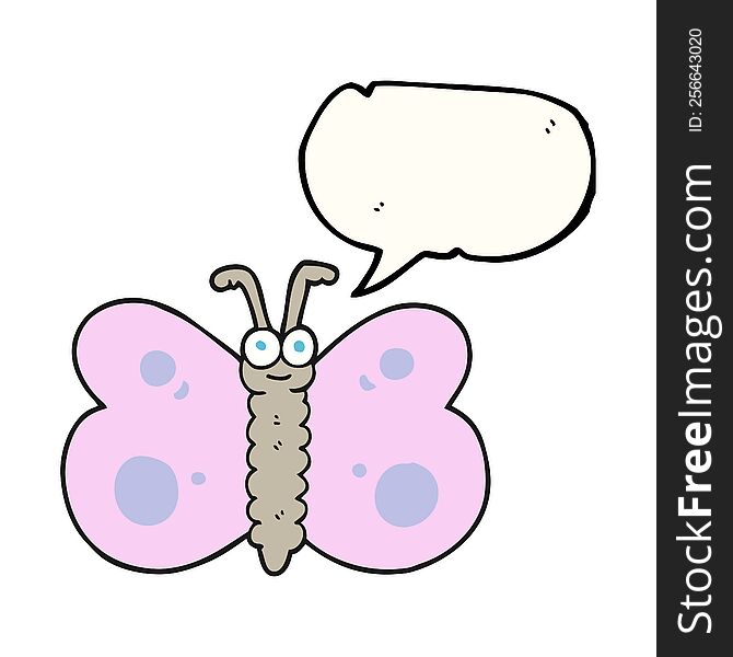 speech bubble cartoon butterfly