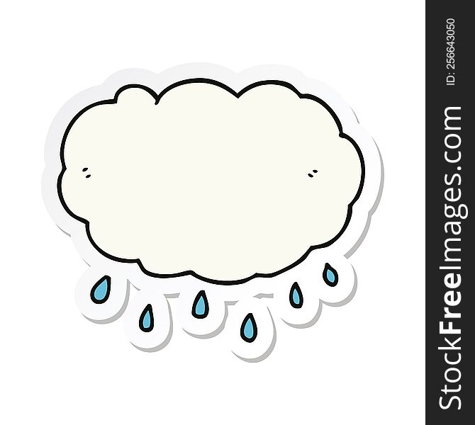 Sticker Of A Cartoon Rain Cloud