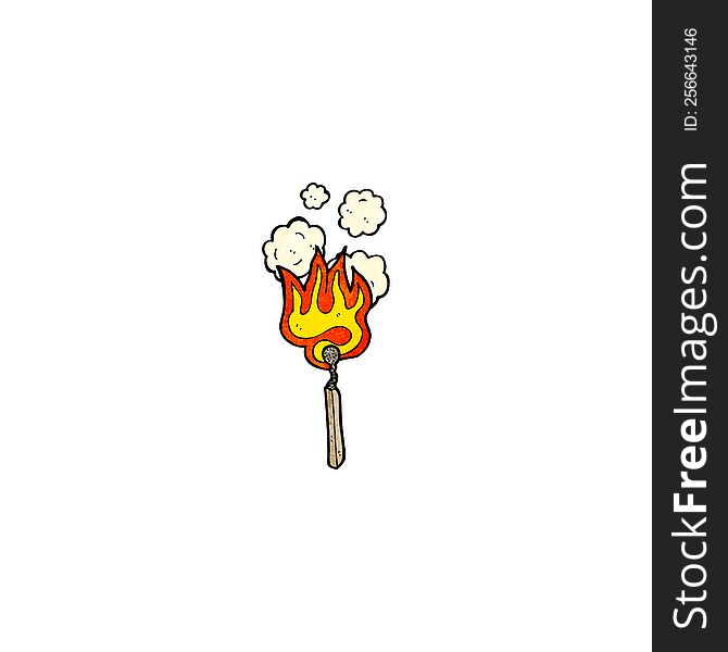 Burning Match Cartoon