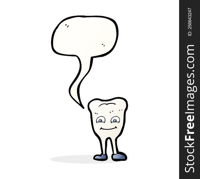 cartoon tooth   with speech bubble