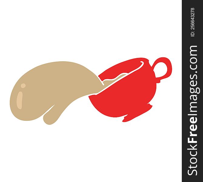 Flat Color Style Cartoon Mug Of Coffee