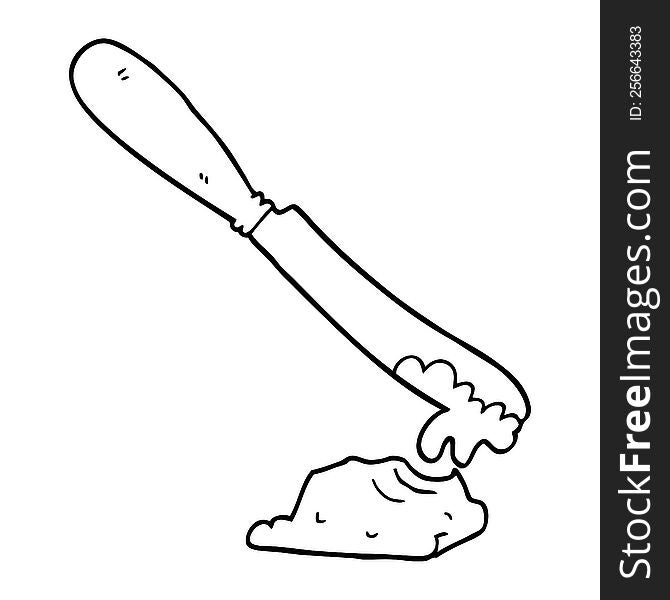 Cartoon Knife Spreading Butter