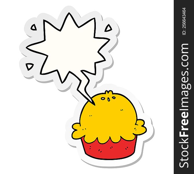 Cartoon Pie And Speech Bubble Sticker