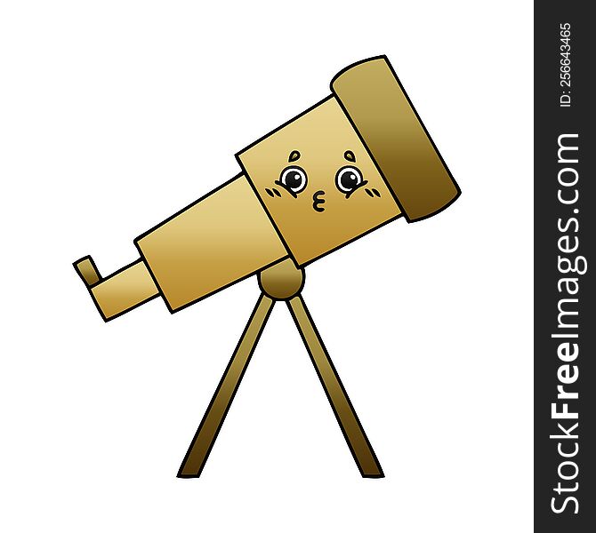 gradient shaded cartoon of a telescope