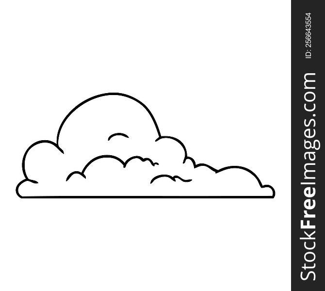 Line Drawing Doodle Of White Large Clouds