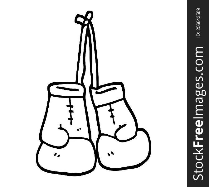 black and white cartoon boxing gloves