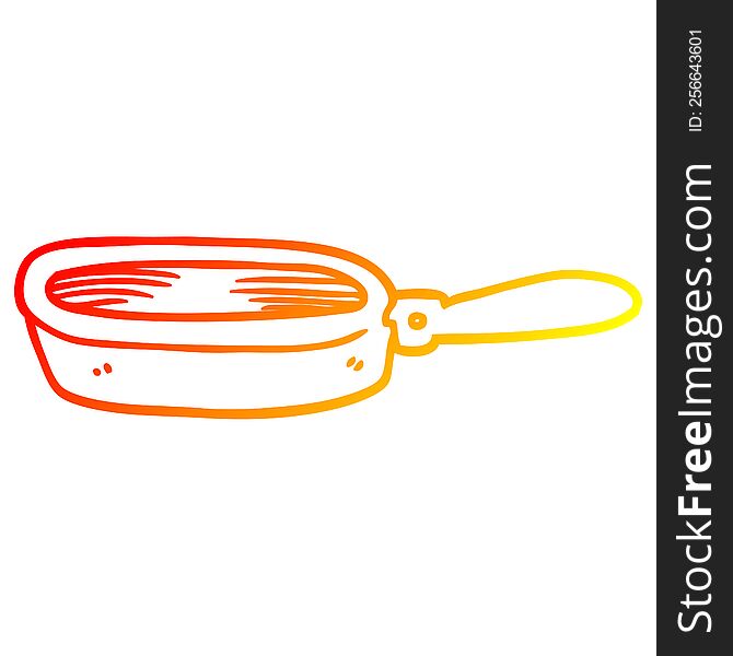 warm gradient line drawing of a cartoon frying pan