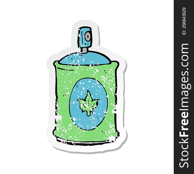 retro distressed sticker of a cartoon fragrance spray