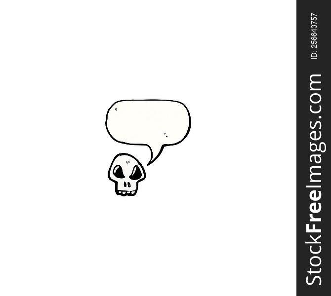 Cartoon Skull With Speech Bubble