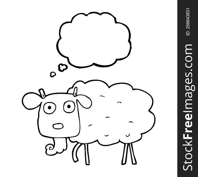 Thought Bubble Cartoon Muddy Goat