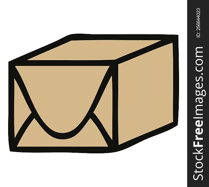 cute cartoon of a paper parcel. cute cartoon of a paper parcel