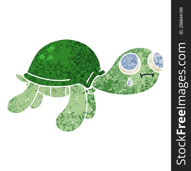 retro illustration style quirky cartoon turtle. retro illustration style quirky cartoon turtle