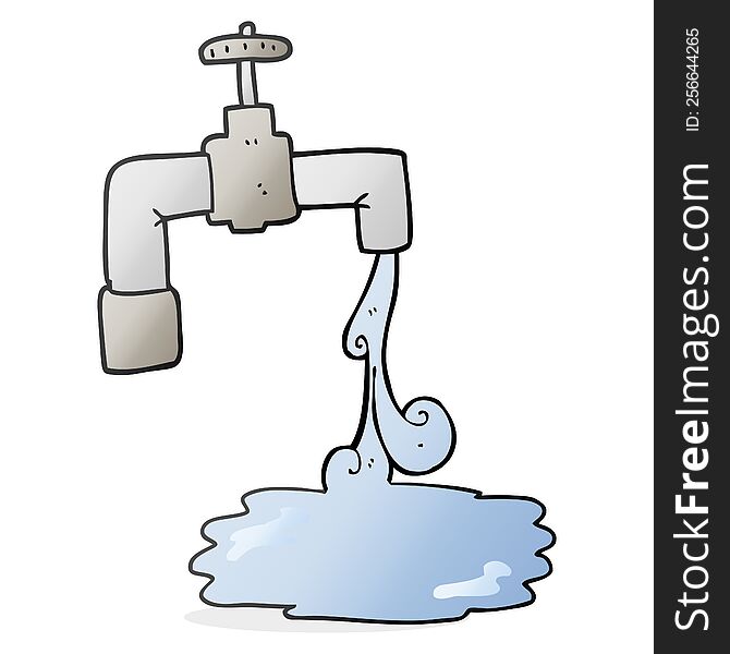 freehand drawn cartoon running faucet