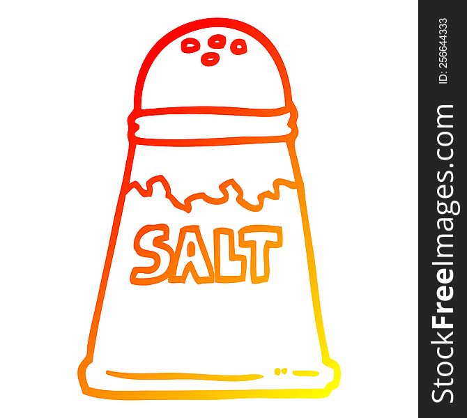 Warm Gradient Line Drawing Cartoon Salt Shaker